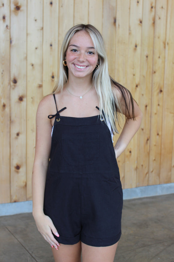 Charcoal Overall Romper